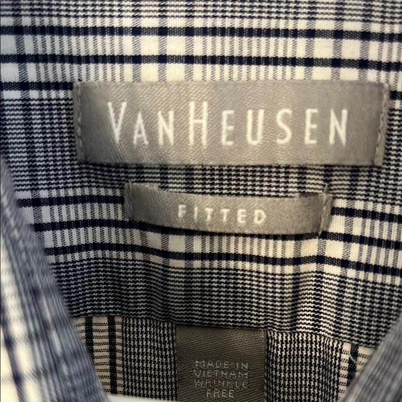 Van Heusen Blue Plaid Men's Shirt - Picture 2 of 5